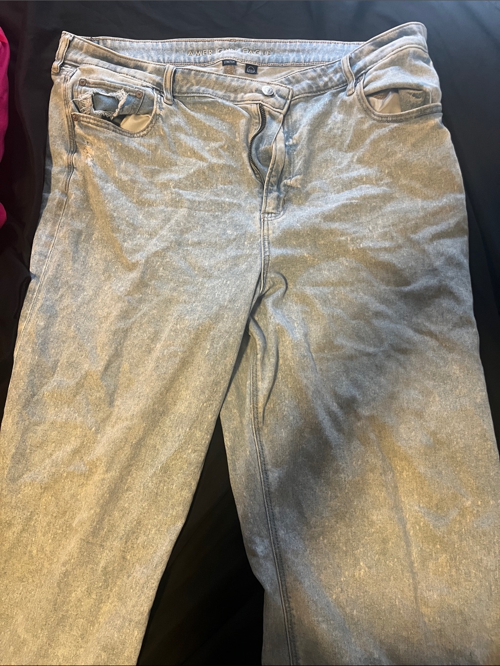 Women American Eagle Wide Leg Light Washed Jeans Size 20